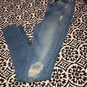 Distressed flying monkey skinnies